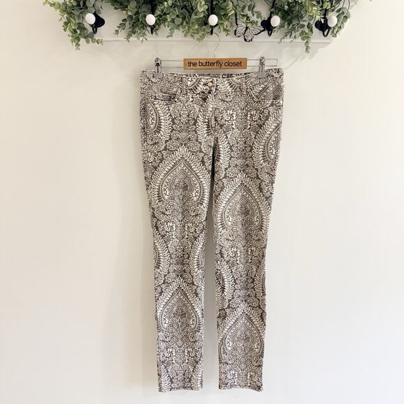 J.McLaughlin Lexi Jeans in Mega Ravi Paisley Size 8 Mid Rise Slim Leg B9061 - Picture 2 of 6